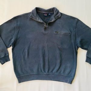 Pendleton Blue Sweater Size L 1/4 Quarter Zip Pullover 100% Cotton Vintage